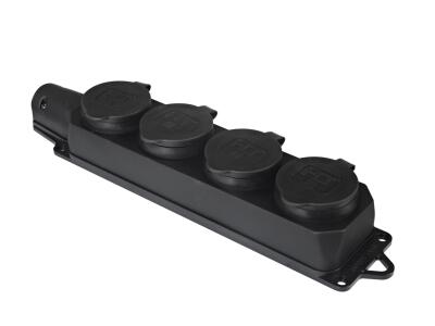 Розетка четырехместная с заглушками каучук 2Р+РЕ 16А 220В IP44 HLT | код 083-05-06 | HLT Розетка четырехместная с заглушками каучук 2Р+РЕ 16А 220В IP44 HLT | код 083-05-06 | HLT