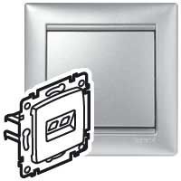 VALENA Розетка компьютерная RJ45 алюминий в рамку индивидуальная упаковка | код 694334 | Legrand