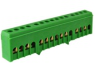 Шина PE земля в корп изол на DIN-рейку ШНИ-6*9-10-К-Зеленый HLT | код 081-05-02 | HLT