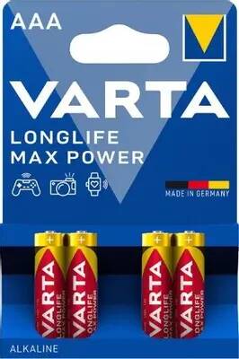 Батарея Varta LongLife Max Power LR03 Alkaline AAA (4шт) блистер | код 1955928 | VARTA Батарея Varta LongLife Max Power LR03 Alkaline AAA (4шт) блистер | код 1955928 | VARTA