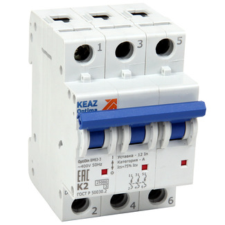 Выключатель автоматический модульный OptiDin ВМ63-3L13-25-УХЛ3 | код 342114 | КЭАЗ Выключатель автоматический модульный OptiDin ВМ63-3L13-25-УХЛ3 | код 342114 | КЭАЗ