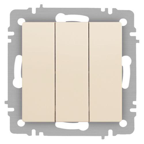 Выключатель 3-кл. СП Accent 6-106-02 10А IP20 250В AL/CU сл.кость Intro Б0063534