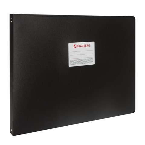 Папка на 4 кольцах БОЛЬШОГО ФОРМАТА А3, ГОРИЗОНТАЛЬНАЯ, 30 мм, черная, 0,8 мм, BRAUBERG Стандарт, 225768 | код 225768 | BRAUBERG Папка на 4 кольцах БОЛЬШОГО ФОРМАТА А3, ГОРИЗОНТАЛЬНАЯ, 30 мм, черная, 0,8 мм, BRAUBERG Стандарт, 225768 | код 225768 | BRAUBERG