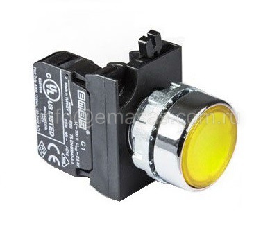 Кнопка с подсветкой-светодиод желтая CM180DS (1НО) | код CM180DS | EMAS Кнопка с подсветкой-светодиод желтая CM180DS (1НО) | код CM180DS | EMAS