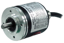 Энкодер абсолютный, d=50мм, выступающий вал 8мм, бинарный код, направление CW, 720 имп/об, выход NPN, 5VDC | код EP50S8-720-2F-N-5 | AUTONICS