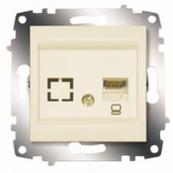 Zena без рамки крем.роз комп.CAT6+гнездо | код 609-010300-247 | ABB