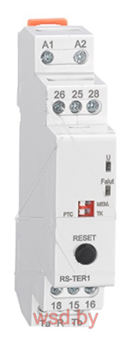 Реле термисторной защиты двигателя RS-TER1, 24-240V AC/DC, 2CO, 8A(250V), авт./ручн. или дистанц. сброс, PTC/TK, LED, 1M | код RS-TER1 | RELETEK Реле термисторной защиты двигателя RS-TER1, 24-240V AC/DC, 2CO, 8A(250V), авт./ручн. или дистанц. сброс, PTC/TK, LED, 1M | код RS-TER1 | RELETEK