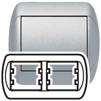 Рамка 2-х постовая горизонтальная Galea Life алюминий LEGRAND | код 777302 | LEGRAND