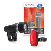 Фонарь велосипедный BL 01 5LED с задним фонарем 4AAA 3 режима с кронштейном ЧЕРНЫЙ IN HOME | код 4690612035192 | IN HOME