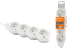 Удлинитель бытовой Люкс УЛ4 4 гнезда, 7м, б/з, с з/ш, ПВС 2х0,75 мм2 10А/250В бело-серый TDM | код SQ1303-0188 | TDM
