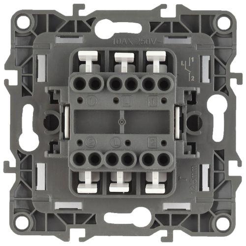 Переключатель Серия 12 12-1112-03 перекрёстный двойной, 10АХ-250В, алюминий | код Б0065294 | ЭРА