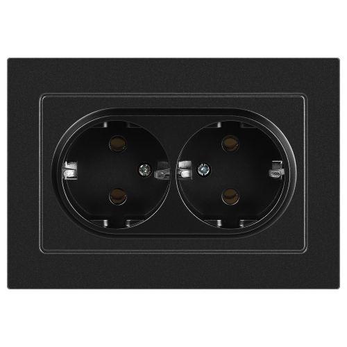 Розетка 2-м СП Accent 6-205-05 16А IP20 250В 2P+E Schuko AL/CU антрацит Intro Б0063494