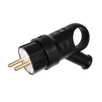 Вилка штепсельная угловая 16А с заземл. с кольцом каучук черн. Bylectrica В16-385 Вилка штепсельная угловая 16А с заземл. с кольцом каучук черн. Bylectrica В16-385