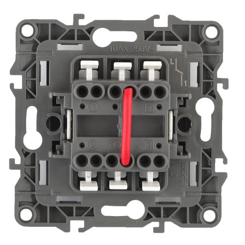 Выключатель двойной, 10АХ-250В, б.л., Эра12, белый,12-1004-01 | код Б0014651 | ЭРА