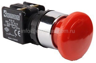 Кнопка аварийная Грибок с фиксацией (1НЗ), KB12E | код KB12E | EMAS Кнопка аварийная Грибок с фиксацией (1НЗ), KB12E | код KB12E | EMAS