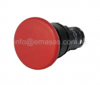 Кнопка нажимная моноблочная Грибок красная, 22 мм, IP 40, 1НО | код MB100MK | EMAS