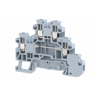 Клемма проходная винтовая 2,5 мм2, двухуровневая, на 4 подключения, серая TQ2.5-2T+WOE-GREY | код 1202530000 | Elmex Клемма проходная винтовая 2,5 мм2, двухуровневая, на 4 подключения, серая TQ2.5-2T+WOE-GREY | код 1202530000 | Elmex