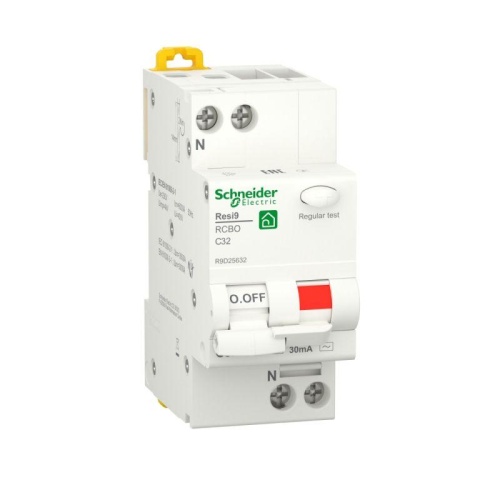 Выключатель автоматический дифференциального тока (ДИФ) RESI9 1P+N С 32А 6000А 30мА тип AC | код. R9D25632 | Schneider Electric