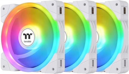 Вентилятор для корпуса Thermaltake Swafan EX14 Reverse ARGB 140х140x25 белый 4-pin 38.8дБ (упак.:3шт) (CL-F170-PL14SW-A) Ret | код 2009219 | THERMALTAKE