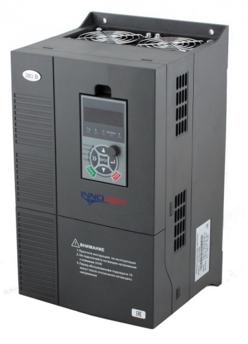 Преобразователь частоты векторный INNOVERT ITD113U43B3 (11 кВтx380 В), выходной ток 25 А, встроенная плата дополнительных входов (3 дискретных) /выходов (1 релейный NO/NC+1 транзисторный+1 аналоговый 0-10В/4-20мА), с платой для подключения инкрементальног