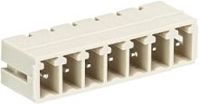 Вилочный разъем, горизонтальный, на плату, шаг 3,5 мм, 7 полюсов, фиксация на плате пайкой, 250V, 8А, без маркировки, цвет: серый, серия 8513 S W | код 25.647.0753.0 | Wieland