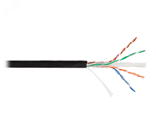Кабель U/UTP 4 пары, Кат.6, одножильный, мед, внеш, PE до -40C, черный, 305м | код EC-UU004-6-PE-BK | NETLAN