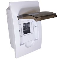 Распределительный щит RUICHI ЩРВ-П-4 встраиваемый, прозрачный, чёрная дверь, IP40 | код 115594 | Ruichi