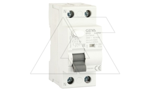 УЗО GYL9-2P-25A-30mA, 2P, 25A, 6 kA, 30mA, тип A, 2M | код GYL92P25A30 | GEYA УЗО GYL9-2P-25A-30mA, 2P, 25A, 6 kA, 30mA, тип A, 2M | код GYL92P25A30 | GEYA