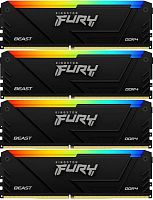 Память DDR4 4x32GB 3600MHz Kingston KF436C18BB2AK4/128 Fury Beast Black RGB RTL Gaming PC4-28800 CL18 DIMM 288-pin 1.35В dual rank с радиатором Ret | код 2000375 | Kingston