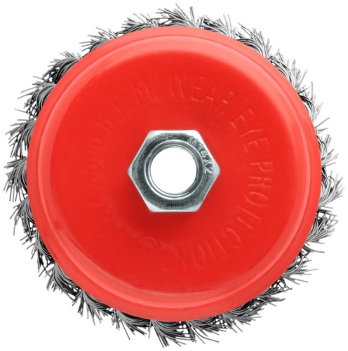 Корщетка-чашка, гайка М14, стальная витая проволока 100 мм, блистер | код 39098 | FIT фото 2