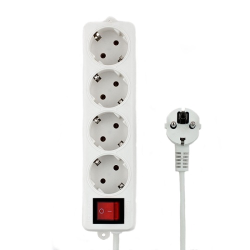 Удлинитель Гарнизон ELB-G4-W-3, 4 евророзетки с выключателем и заземлением, допустимый ток 16А, длина 3м. | код ELB-G4-W-3 | Гарнизон