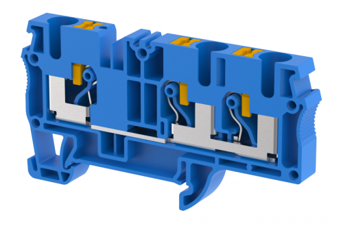 Клемма проходная PUSH-IN 6 мм2, на 3 подключения, синяя PQ6-1X2-BLUE | код 3104050001 | Elmex Клемма проходная PUSH-IN 6 мм2, на 3 подключения, синяя PQ6-1X2-BLUE | код 3104050001 | Elmex