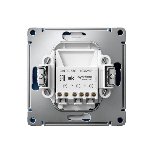 ARTGALLERY 2-клавишный ВЫКЛЮЧАТЕЛЬ с подсветкой, сх.5а, 10АХ, механизм, быстрозажимные клеммы, АКВАМАРИН | код GAL001153S | Systeme Electric фото 5