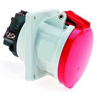 Розетка встраиваемая наклонная 63A, 4р(3P+PE), 6h, 400V, IP44, 114х114 Bals 12074 | код 12074 | Bals