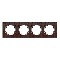 Рамка фактурная 4 поста универсальная UNIVersal Афина венге (еврослот) | код A10046-V | Universal