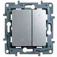 Светорегулятор клавишный ETIKA, 400 Вт, алюминий | код. 672418 | Legrand