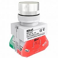 Выключатель кнопочный ВК-22 22 мм? 220В, IP54 белый | код. 25124DEK | DEKraft