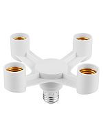 Переходник Е27-4хЕ27, белый, TDM | код SQ0335-1021 | TDM