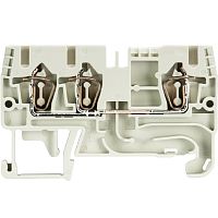 Проходная клемма, 3 точки подключения, тип фиксации провода: пружинный, номинальное сечение: 2,5 мм кв., 24A, 800V, ширина: 5 мм, цвет: серый, тип монтажа: DIN 35 | код 56.703.5055.0 | Wieland