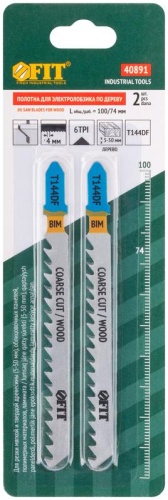 Полотно по дереву Bimetal разведенные шлифованные зубья 100/74/4мм (Т144DF) (уп.2шт) FIT 40891 фото 3 Полотно по дереву Bimetal разведенные шлифованные зубья 100/74/4мм (Т144DF) (уп.2шт) FIT 40891 фото 3