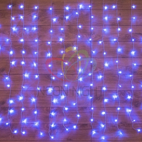 Гирлянда "Светодиодный дождь" с контроллером 1.5х1.5м 144LED син. прозр. провод 12Вт 230В IP20 | код 235-033 | Neon-Night Гирлянда "Светодиодный дождь" с контроллером 1.5х1.5м 144LED син. прозр. провод 12Вт 230В IP20 | код 235-033 | Neon-Night