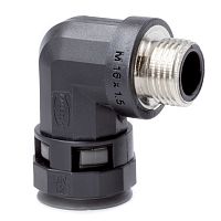 Муфта 90 грд. труба-коробка с металлической резьбой DN 36 мм, М40х1,5, полиамид, цвет черный | код PAZ36M40N | DKC