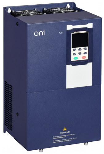 Преобразователь частоты K751 380В 3Ф 30-37кВт 60-75А с дросселем постоянного тока ONI | код K751-33-3037RM | ONI Преобразователь частоты K751 380В 3Ф 30-37кВт 60-75А с дросселем постоянного тока ONI | код K751-33-3037RM | ONI