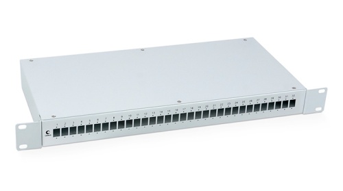 Cabeus FO-19-32SC Кросс бокс оптический 19 на 32 SC (LC duplex) со сплайс-кассетой и КДЗС (без пигтейлов и проходных адаптеров) | код 7935c | Cabeus