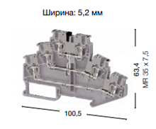 311 569, Пружинная клемма серии SRD 2,5-2KF (Серый) | код 0.0.0.3.11569 | KLEMSAN
