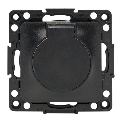 Стокгольм Механизм Розетки 1-местной с/з 16А черный с крышкой и защ, штор, IP44 PROxima | код EZR16-028-10-44 | EKF Стокгольм Механизм Розетки 1-местной с/з 16А черный с крышкой и защ, штор, IP44 PROxima | код EZR16-028-10-44 | EKF