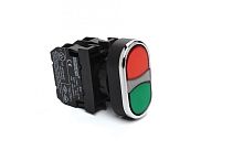 Кнопка сдвоенная красно-зеленая (1НО+1НЗ) | код B102K20KY| EMAS