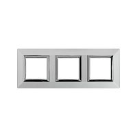 Рамка из металла, Avanti, светло-серебристая, 3 поста (6 мод.) | код 4404856 | DKC