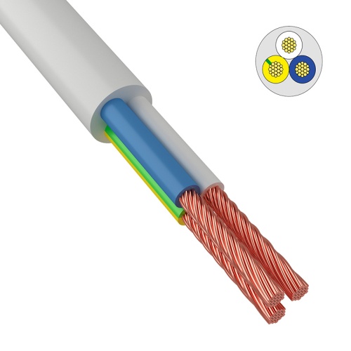 Провод соединительный ПВС 3х2,5 мм кв 100 м белый ГОСТ 7399-97 | код 01-8048-4 | REXANT Провод соединительный ПВС 3х2,5 мм кв 100 м белый ГОСТ 7399-97 | код 01-8048-4 | REXANT
