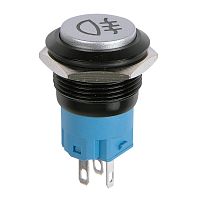 Кнопка антивандальная 19 Фикс 12В (2с) ON-OFF зеленая (Противотуманки) REXANT | код 36-3385 | REXANT